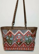 SPECIAL EDITION ISABELLA FIORE MOP BUTTONS,BEADED,FLORAL SHOULDER HANDBAG 395