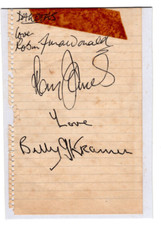 Billy J. Kramer & the Dakotas Signed Album Page 1963 / Autographed Epstein Band