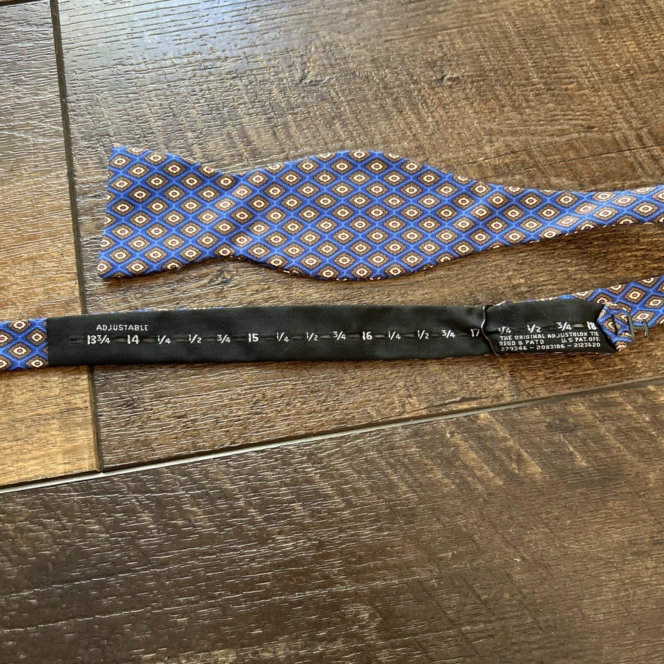 Brooks Brothers 346 Bow Tie Mens Blue/Brown/Pink Silk Adjustable - Image 3 of 4