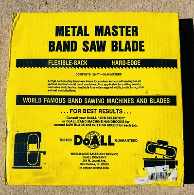 100ft Do-All Band Saw Blade 1/2  X .025 Gage, 6 C Pitch, R Set, No. 335-505 NOS