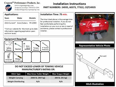 Trailer Tow Hitch For 17-20 Toyota 86 w/ Wiring Harness Kit | eBay