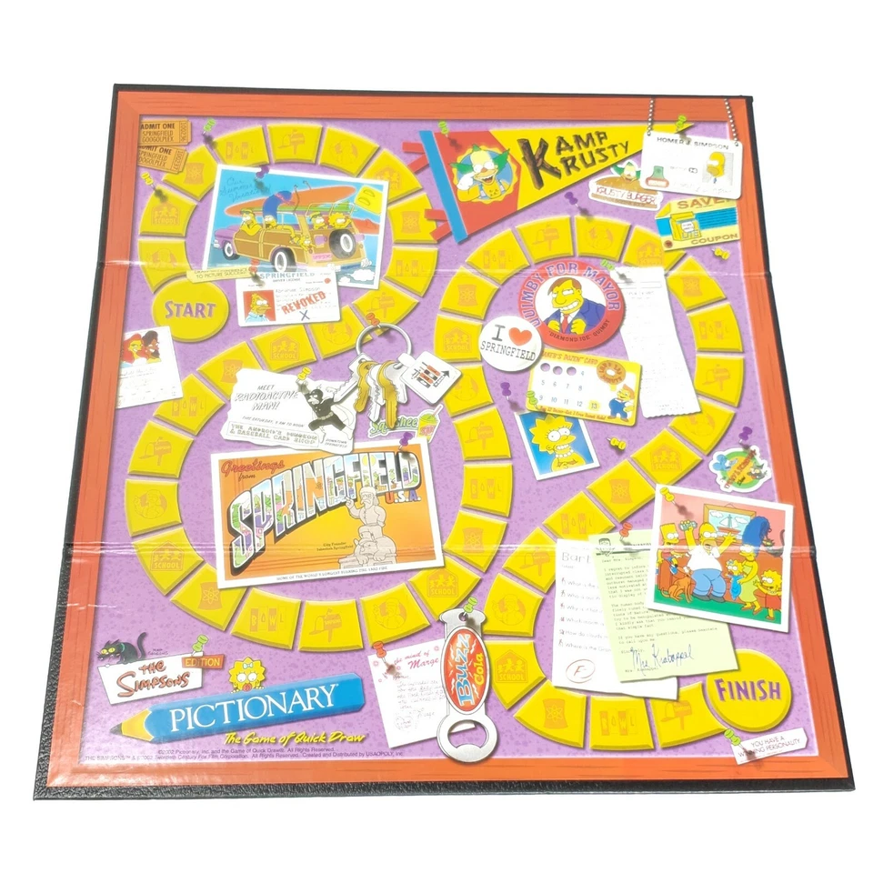 The Simpsons Edition Pictionary Game By USAopoly Rare Board Game Family Fun - Image 2 of 4