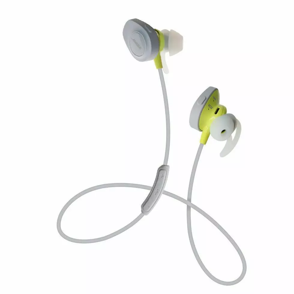 Bose SoundSport Wireless Bluetooth In Ear Headphones Earbuds - Citron Grey