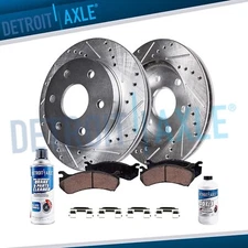 12.4'' (315mm) Rear Drilled Brake Rotors Ceramic Pads for 2010-2016 Cadillac SRX