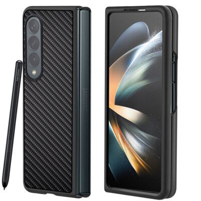 For Samsung Galaxy Z Fold4 5G Case Carbon Fiber Shockproof Heavy Duty Slim Cover