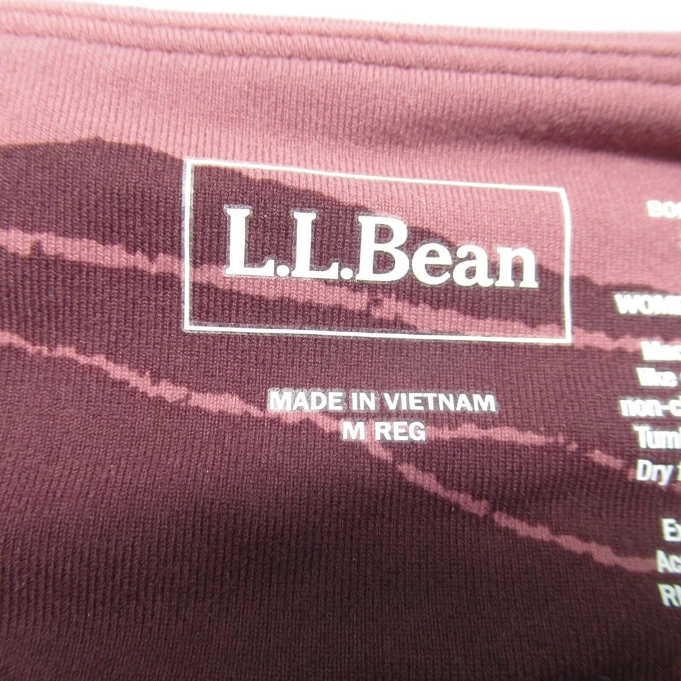 LL Bean 紧身裤女式中号勃艮第迷彩无边 28x21 Capri 慢跑远足新品 — 第 4/4 张图片