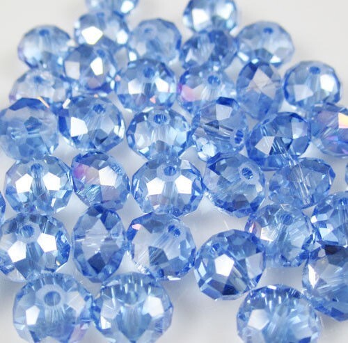 1pcs 4x3mm Sky Blue Glass Rondelle Beads Spacer for Jewelry 15 Inch Strand
