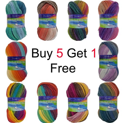 COLOUR RUSH DK Knitting Yarn / Wool 100g Double Knit Ball 12