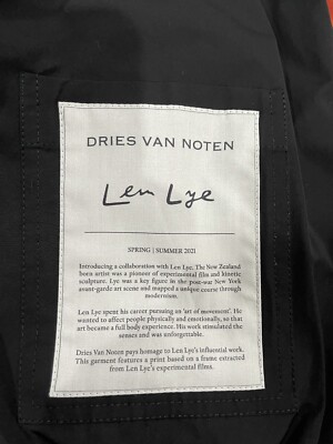 Dries Van Noten Black Len Lye Edition Patch Jacket size Dries Van Noten Black Len Lye Edition Patch Jacket size