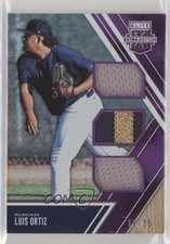 2017 Panini Elite Extra Edition Triple Materials Purple 10/25 Luis Ortiz fm0