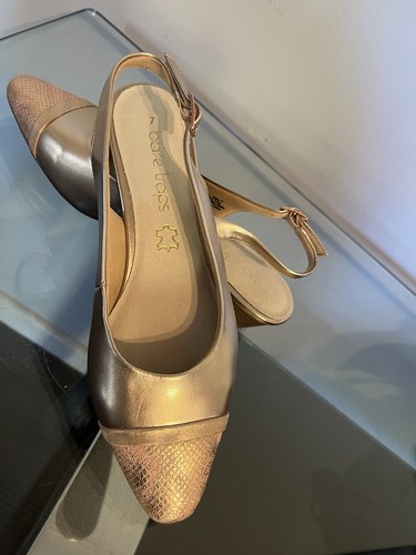 bare traps Sz7 ladies LIMA sling back golden pink shoes. NWOT only tried indoors - Picture 14 of 15