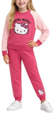 Hello Kitty Girls 2 Piece Pink Ivory Jogger Set Size 6X Pull On NEW NWT