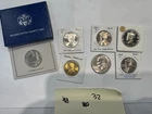 US Mint lot 7 coins kennedy 1/2 dollar ike $1 madison 1985 liberty