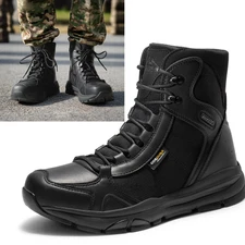 Men's Hiking Military Tactical Work Boots Lightweight Motorcycle Boots Shoes