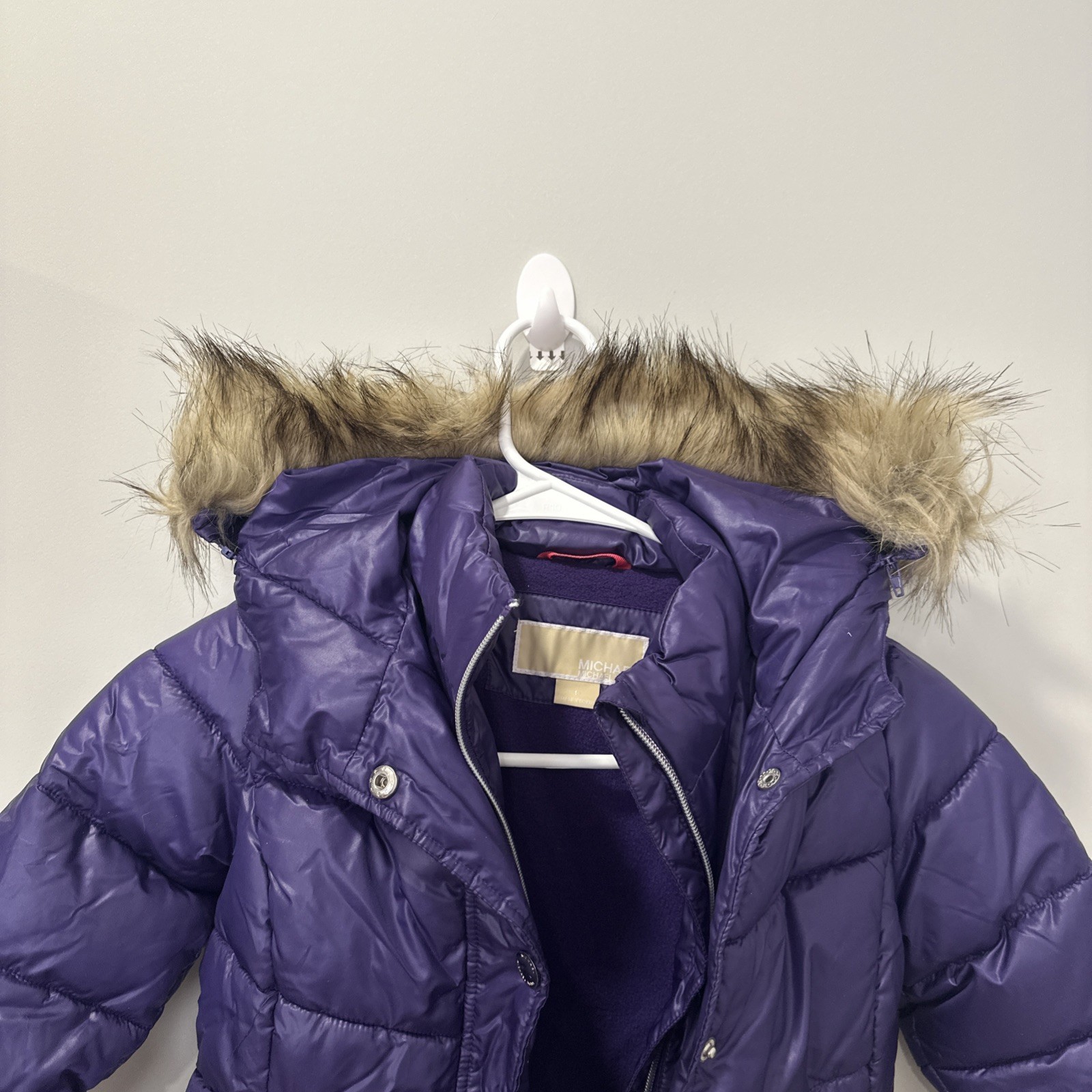 Michael Kors Girls Heavy Weight Coat Faux Fur Size 5 Brand New with Tags Purple thumbnail 4