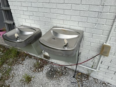2 Elkay  Water Fountains For Parts . Compressor Works , Top Part Got Frozen.