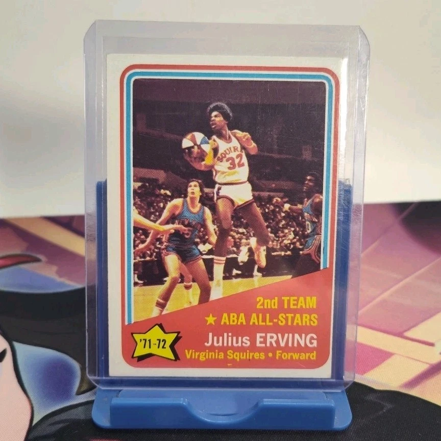1972-73 Topps ABA All-Stars Julius Erving #255 Virginia Squires Salón de la fama Foto 3 de 3