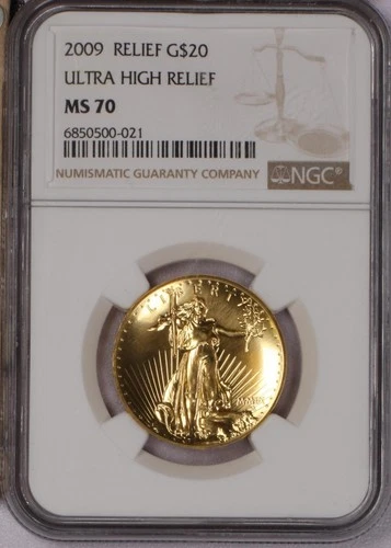 2009 Gold Eagle Ultra High Relief $20 NGC MS70