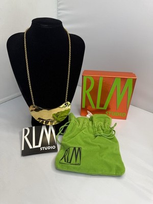 RLM Robert Lee Morris Studio Brass Pendant Necklace Signed New