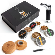 Cocktail Smoker Kit with Torch for Whiskey Old Fashioned Bourbon 4 wood chips