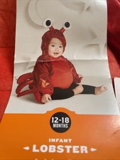 Brand New Hyde EEK Plush Infant Lobster Halloween Costume Jumpsuit - 12-18M