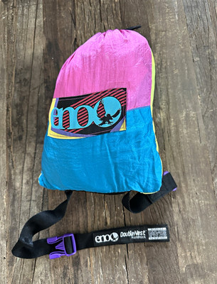 ENO DoubleNest 2-Person Camping Hammock Nylon Portable Attached Stuff Sack Pink