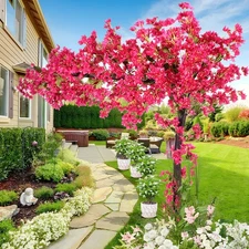 6.5Ft Artificial Pink Tree Topiary Tree Indoo Outdoor Garden Wedding Home--