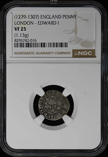 (1279-1307) London ENGLAND EDWARD Silver I PENNY NGC VF25 (1.13g)