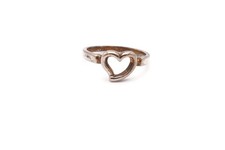 Vintage Sterling Silver 925 Heart Ring Size 7.5