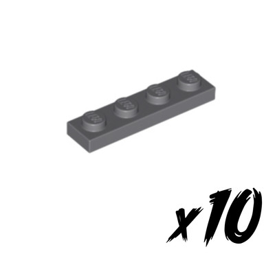 10x LEGO 3710   1x4 Plate   Platte   dunkelgrau   Dark Bluish Gray