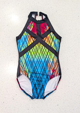 BEAUTIFUL GK Elite Adult Small Gymnastics Dance Leotard RAINBOW PERFORMANCE Leo