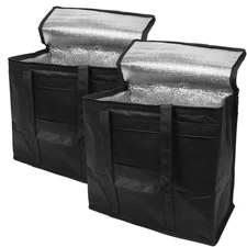 Black Insulation Shopping Bags 13" x 14" x 8" - Pack of 2 Insulated Grocery Bags