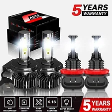 For Honda Fit 2006-2020 Combo LED Headlight + Fog Light Bulbs Kit 6000K White