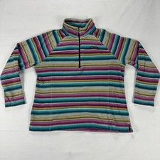 Ariat Real 1/4 Zip Pullover Striped Fleece Sweater Multicolor Medium