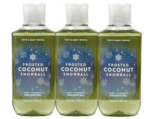 3 BATH  BODY WORKS FROSTED COCONUT SNOWBALL SHOWER GEL BODY WASH 10 FL OZ NEW