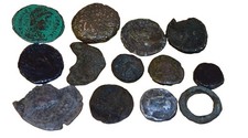 Lot Of 13 AncienT Greek And Roman Bronze And Silver Coins 600 BC-500 AD