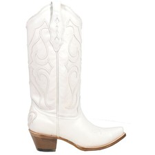 Corral Boots White Embroidered Snip Toe Pull On Cowboy Womens White Casual Boot
