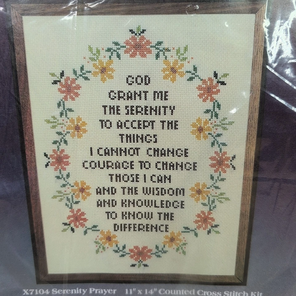 Creative Expressions Serenity Prayer Counted Cross Stitch Embroidery Kit X7104 - Image 2 of 4