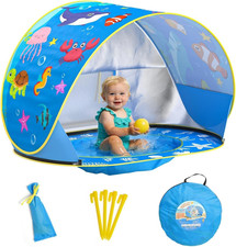 Baby Beach Tent with Pool, Pop up Beach Tent UV Protection Sun Shelter for Infan