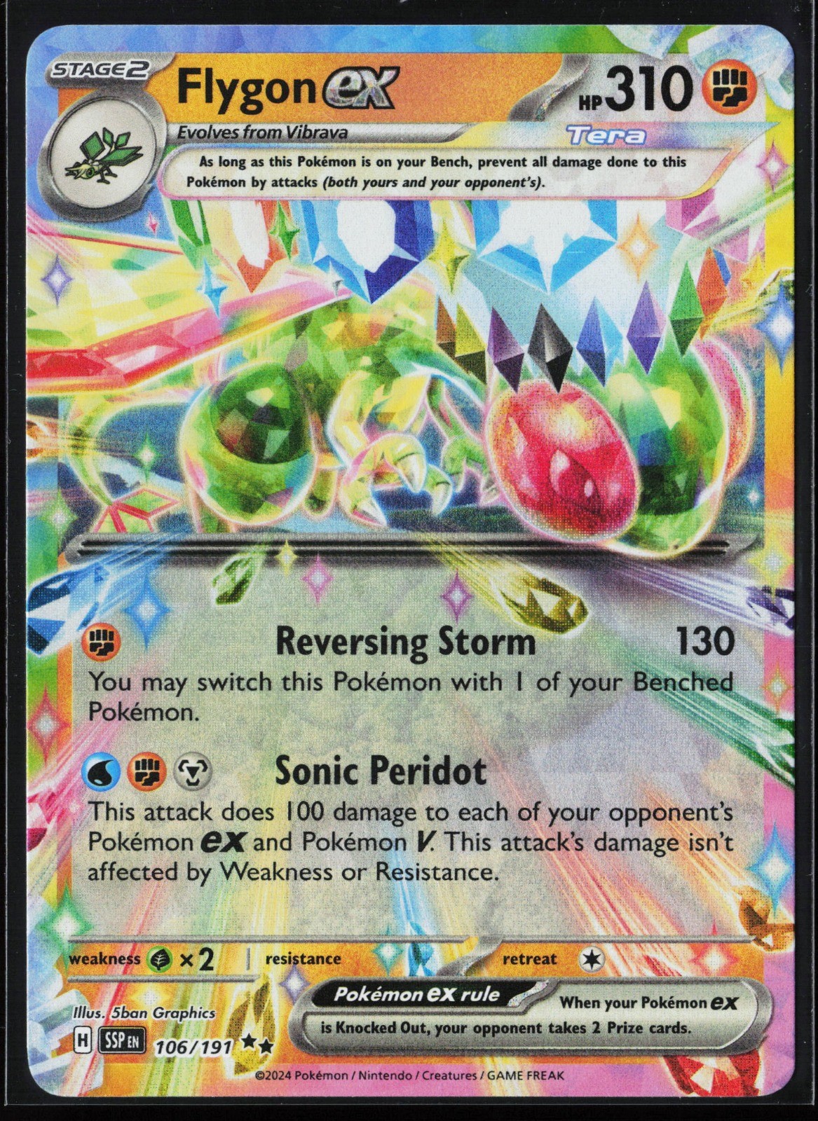 Flygon ex Holo Double Rare SV08: Surging Sparks 106/191 NM