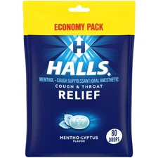 HALLS Relief Mentho-Lyptus Cough Drops, Economy Pack , 80 Drops