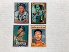 Mickey Mantle Topps Finest Bowman 4 Different 1952 x2, 55, 62 1996 Commemorative