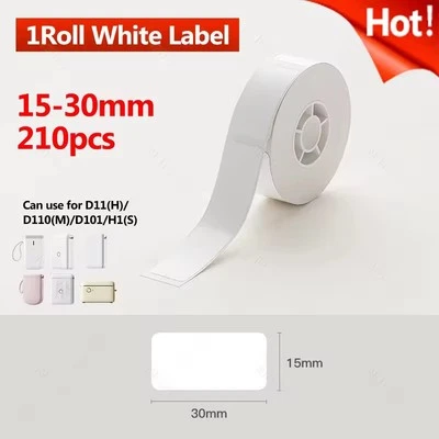 NIIMBOT D11/D110 Printer Label Paper/Thermal Labelling Sticker Tape 15mmx30mm