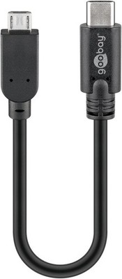 0.6 m USB Kabel 2.0 USB C auf Micro B Smartphone/Tablet Adapterkabel Schwarz