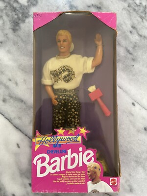 Ken Hollywood Hair In European Box NRFB 1992 Superstar Barbie