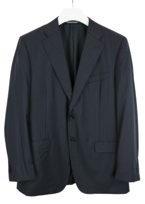 Canali Henry Bucks Blazer Herren (Eu) 54 Pure Wolle Formelle Gestreift Gefüttert