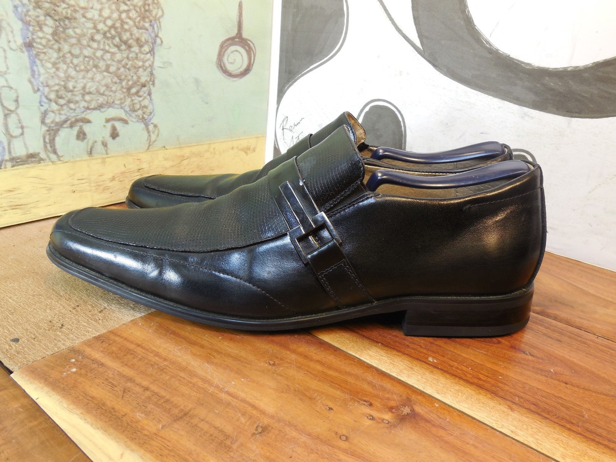 Stacy Adams Black Leather Monk Strap Loafers Sz 8M 24692-001  display picture 1