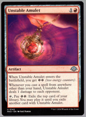 (x4) Unstable Amulet 0142 Playset Uncommon Non Foil Modern Horizons 3 MTG NM