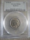 1938 D Buffalo Nickel PCGSMS66 NICE!!!