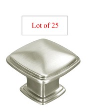 25 PC Satin Nickel or Brushed Kitchen Cabinet Square Knobs Pulls 31MM free ship